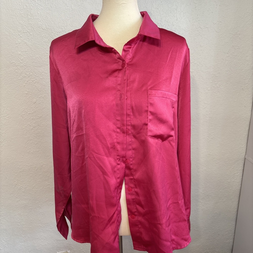 MSJ Women Pink Long‎ Sleeve Blouse XL